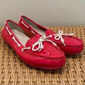 Cole Haan Pink and White Driving Moccasin Loafers